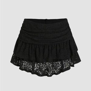 Cider Black Lace Layered Skirt
